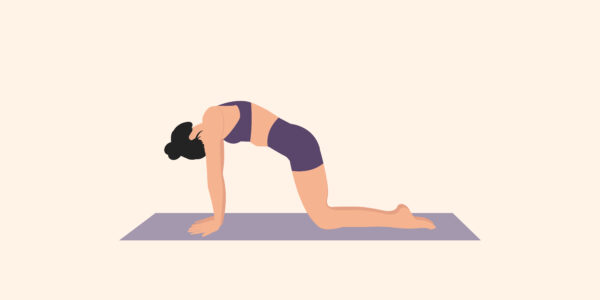 woman practicing yoga in cat cow pose v2